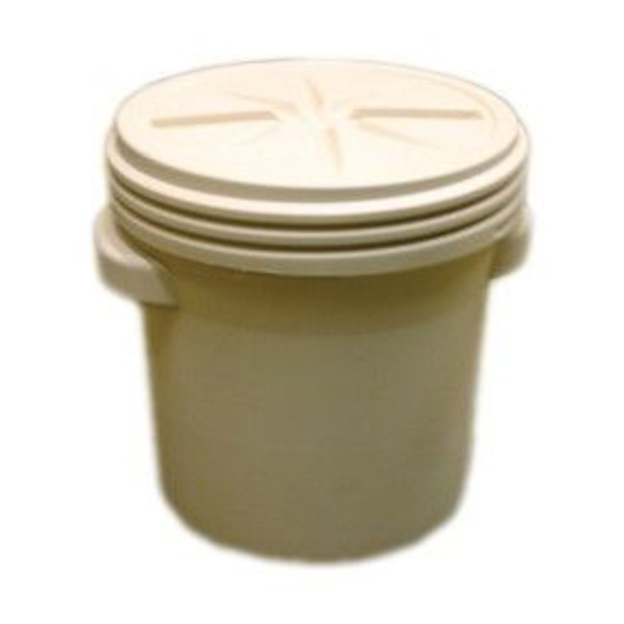 Eagle Plastic Barrel Drum — 20 Gallon, Screw-On Lid, Beige, Weather and Chemical-Resistant, Model# 1650BEI